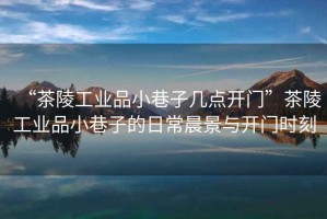 “茶陵工業(yè)品小巷子幾點(diǎn)開門”茶陵工業(yè)品小巷子的日常晨景與開門時(shí)刻