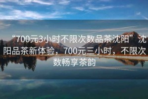 “700元3小時不限次數品茶沈陽”沈陽品茶新體驗，700元三小時，不限次數暢享茶韻