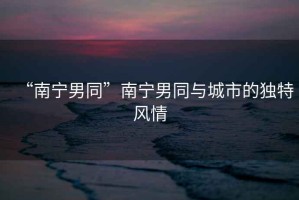 “南寧男同”南寧男同與城市的獨特風情
