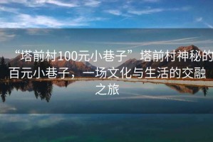 “塔前村100元小巷子”塔前村神秘的百元小巷子，一場文化與生活的交融之旅
