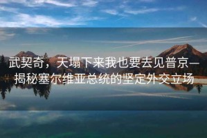 武契奇，天塌下來我也要去見普京—揭秘塞爾維亞總統的堅定外交立場