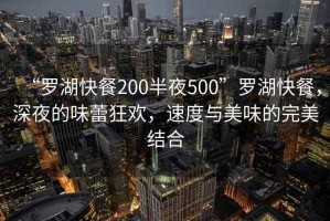“羅湖快餐200半夜500”羅湖快餐，深夜的味蕾狂歡，速度與美味的完美結合