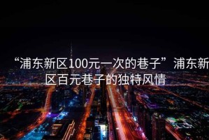“浦東新區(qū)100元一次的巷子”浦東新區(qū)百元巷子的獨特風(fēng)情