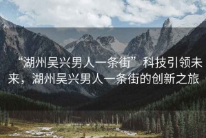 “湖州吳興男人一條街”科技引領(lǐng)未來，湖州吳興男人一條街的創(chuàng)新之旅