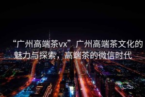 “廣州高端茶vx”廣州高端茶文化的魅力與探索，高端茶的微信時代
