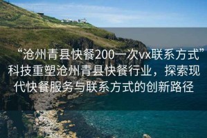 “滄州青縣快餐200一次vx聯系方式”科技重塑滄州青縣快餐行業，探索現代快餐服務與聯系方式的創新路徑