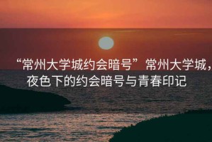 “常州大學城約會暗號”常州大學城，夜色下的約會暗號與青春印記