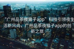 “廣州品茶夜貓子app”科技引領夜生活新風尚，廣州品茶夜貓子app的創新之旅