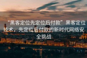 “黑客定位先定位后付款”黑客定位技術，先定位后付款的新時代網絡安全挑戰