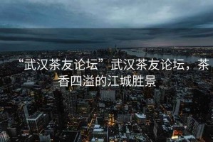 “武漢茶友論壇”武漢茶友論壇，茶香四溢的江城勝景