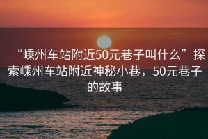 “嵊州車站附近50元巷子叫什么”探索嵊州車站附近神秘小巷，50元巷子的故事