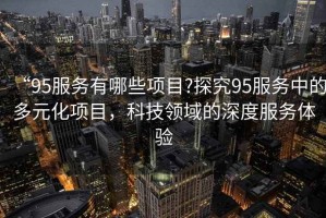 “95服務有哪些項目?探究95服務中的多元化項目，科技領域的深度服務體驗