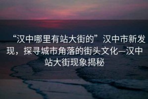 “漢中哪里有站大街的”漢中市新發現，探尋城市角落的街頭文化—漢中站大街現象揭秘