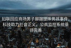 婦聯(lián)回應(yīng)商場(chǎng)男子腳踹提摔男孩事件，科技助力社會(huì)正義，公共監(jiān)控系統(tǒng)亟待完善