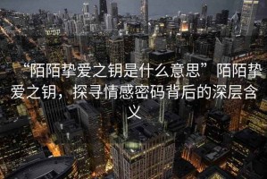 “陌陌摯愛之鑰是什么意思”陌陌摯愛之鑰，探尋情感密碼背后的深層含義