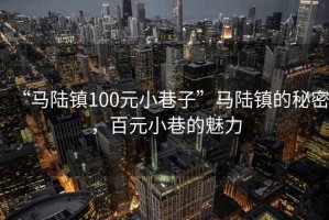 “馬陸鎮(zhèn)100元小巷子”馬陸鎮(zhèn)的秘密，百元小巷的魅力