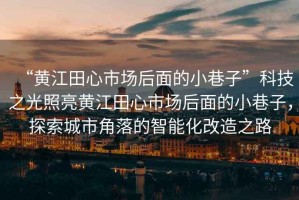 “黃江田心市場后面的小巷子”科技之光照亮黃江田心市場后面的小巷子，探索城市角落的智能化改造之路