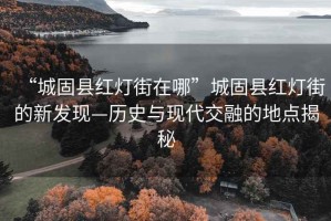 “城固縣紅燈街在哪”城固縣紅燈街的新發現—歷史與現代交融的地點揭秘