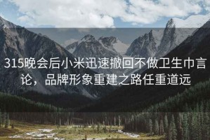 315晚會后小米迅速撤回不做衛生巾言論，品牌形象重建之路任重道遠
