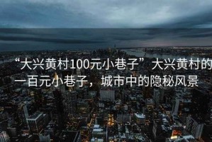“大興黃村100元小巷子”大興黃村的一百元小巷子，城市中的隱秘風景