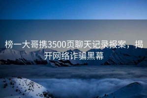 榜一大哥攜3500頁聊天記錄報案，揭開網(wǎng)絡詐騙黑幕