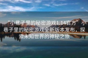 “小巷子里的秘密游戲1.14官方”小巷子里的秘密游戲全新版本發布，探索未知世界的神秘之旅
