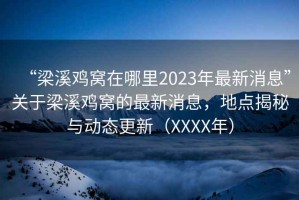 “梁溪雞窩在哪里2023年最新消息”關于梁溪雞窩的最新消息，地點揭秘與動態更新（XXXX年）