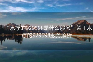 “水療的929598是什么服務”關于水療的929598服務解析