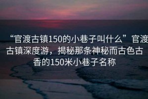 “官渡古鎮150的小巷子叫什么”官渡古鎮深度游，揭秘那條神秘而古色古香的150米小巷子名稱