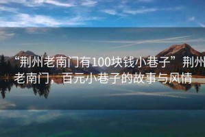 “荊州老南門有100塊錢小巷子”荊州老南門，百元小巷子的故事與風情