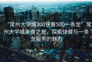 “常州大學城300快餐500一條龍”常州大學城美食之旅，探索快餐與一條龍服務的魅力