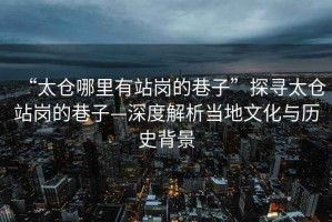 “太倉哪里有站崗的巷子”探尋太倉站崗的巷子—深度解析當地文化與歷史背景