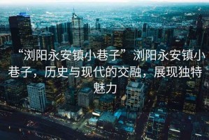 “瀏陽永安鎮小巷子”瀏陽永安鎮小巷子，歷史與現代的交融，展現獨特魅力