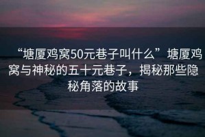 “塘廈雞窩50元巷子叫什么”塘廈雞窩與神秘的五十元巷子，揭秘那些隱秘角落的故事