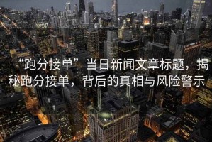 “跑分接單”當日新聞文章標題，揭秘跑分接單，背后的真相與風險警示