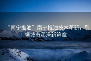 “南寧推油”南寧推油技術革新，引領城市潤滑新篇章