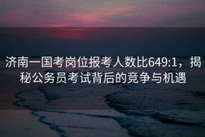 濟(jì)南一國考崗位報(bào)考人數(shù)比649:1，揭秘公務(wù)員考試背后的競(jìng)爭(zhēng)與機(jī)遇