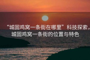 “城固雞窩一條街在哪里”科技探索，城固雞窩一條街的位置與特色