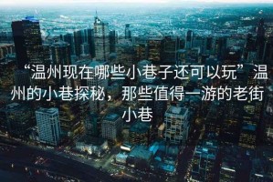 “溫州現在哪些小巷子還可以玩”溫州的小巷探秘，那些值得一游的老街小巷