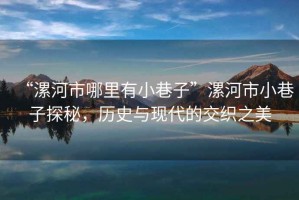 “漯河市哪里有小巷子”漯河市小巷子探秘，歷史與現代的交織之美