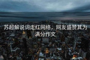 蘇超解說詞走紅網絡，網友盛贊其為滿分作文