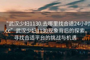 “武漢少婦1130.去哪里找合適24小時.cc”武漢少婦1130現象背后的探索，尋找合適平臺的挑戰與機遇