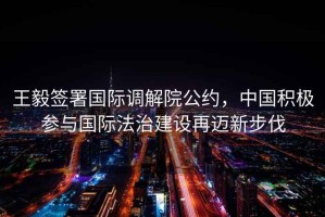 王毅簽署國(guó)際調(diào)解院公約，中國(guó)積極參與國(guó)際法治建設(shè)再邁新步伐