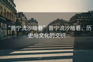 “普寧流沙暗巷”普寧流沙暗巷，歷史與文化的交織