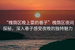 “槐蔭區(qū)晚上耍的巷子”槐蔭區(qū)夜間探秘，深入巷子感受夜晚的獨(dú)特魅力