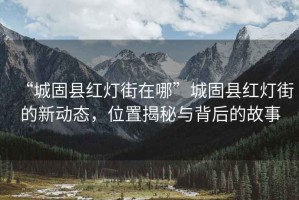 “城固縣紅燈街在哪”城固縣紅燈街的新動態，位置揭秘與背后的故事