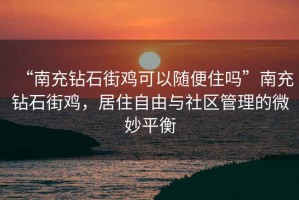 “南充鉆石街雞可以隨便住嗎”南充鉆石街雞，居住自由與社區管理的微妙平衡