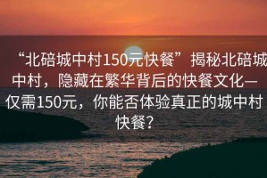 “北碚城中村150元快餐”揭秘北碚城中村，隱藏在繁華背后的快餐文化—僅需150元，你能否體驗真正的城中村快餐？