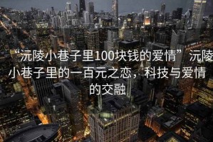 “沅陵小巷子里100塊錢的愛情”沅陵小巷子里的一百元之戀，科技與愛情的交融