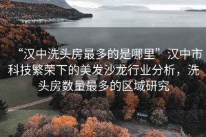 “漢中洗頭房最多的是哪里”漢中市科技繁榮下的美發(fā)沙龍行業(yè)分析，洗頭房數(shù)量最多的區(qū)域研究